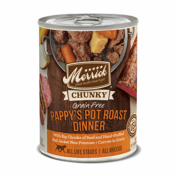 Merrick Merrick Chunky Grain Free Pappy's Pot Roast Dinner In Gravy Wet Dog Food | 12.7 oz - 12 pk