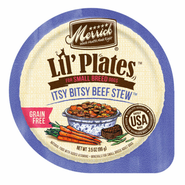 Merrick Merrick Lil' Plates Grain Free Soft Itsy Bitsy Beef Stew Small Dog Wet Dog Food | 3.5 oz - 12 pk