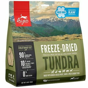 ORIJEN Freeze Dried Dog Food & Topper Grain Free High Protein Premium Raw Meat Tundra Recipe 6oz