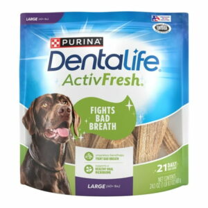 Purina DentaLife ActivFresh Dog Treats Chicken Dry Dental Chew for Large Dogs 24.1 oz Pouch (21 Pack)