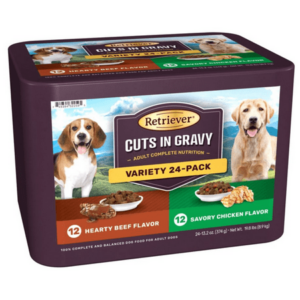 Retriever Beef/Savory Chicken Flavor Cuts in Gravy Wet Dog Food 13.02 oz 24 cans