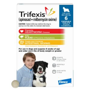 Trifexis Chewable Tablets for Dogs 40.1 to 60 lbs, 6 Month Supply, .75 IN