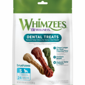 Whimzees Brushzees Natural Daily Dental Small Breed Dog Treats - Small: 12.7 oz