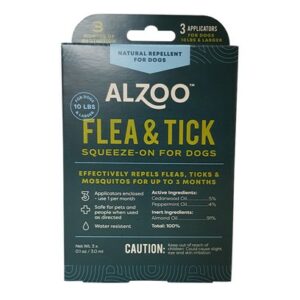Alzoo Spot On Natural Flea and Tick Repellent for Dogs 3-pack, 5-mL