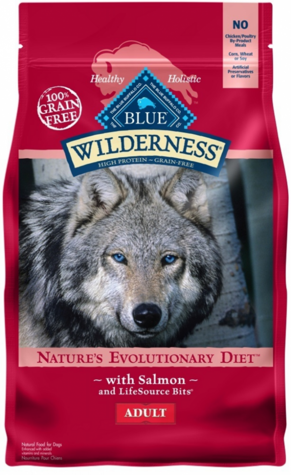 Blue Buffalo Wilderness Grain Free Natural Salmon Recipe Adult Dry Dog Food - 4.5 lb Bag