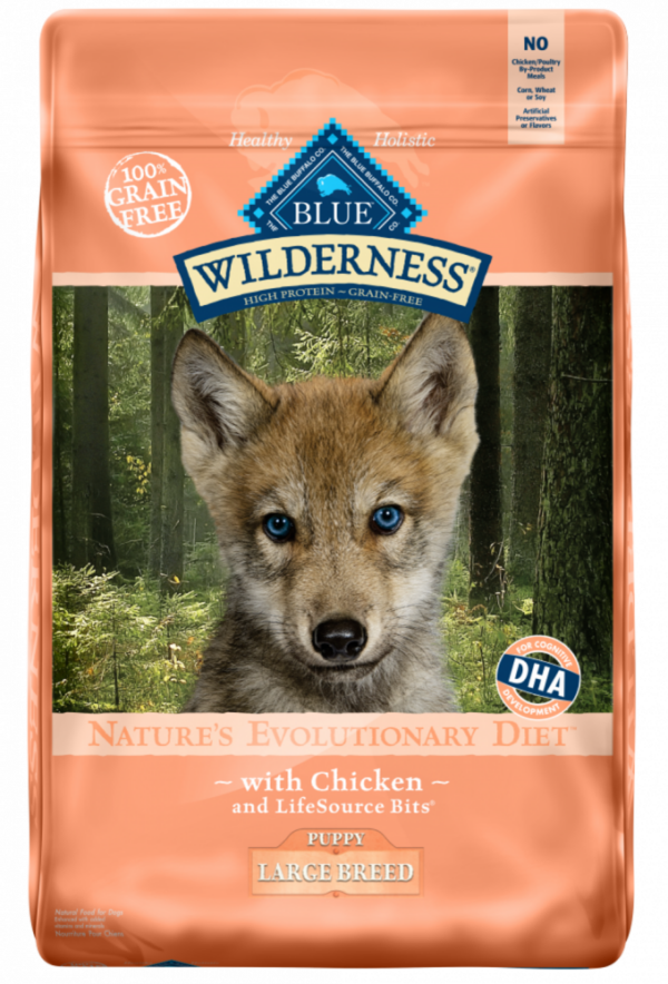 Blue Buffalo Wilderness Large Breed Puppy Grain-Free Chicken Recipe Dry Dog Food - 24 lb Bag
