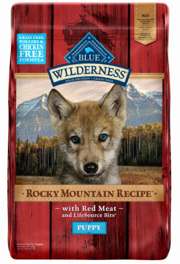 Blue Buffalo Wilderness Rocky Mountain Grain Free Natural Red Meat High Protein Recipe Puppy Dry Dog Food - 22 lb Bag