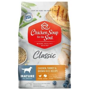 Chicken Soup For The Soul Mature Recipe with Chicken, Turkey & Brown Rice Dry Dog Food 28-lb