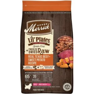 Merrick Lil' Plates Grain Free Beef and Sweet Potato Recipe with Raw Bites Dry Dog Food 10-lb