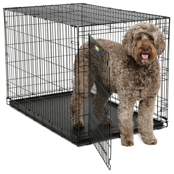 Midwest Contour Folding Dog Crate, 48.46" L X 30.35" W X 31.92" H, XX-Large, Black