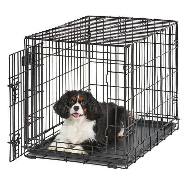 Midwest Lifestages Fold & Carry Crate for Dogs, 31.25" L X 21.5" W X 23.75" H, Medium, Black