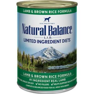 Natural Balance L.I.D Limited Ingredient Diets Lamb and Brown Rice Canned Dog Formula 13 oz. - case of 12