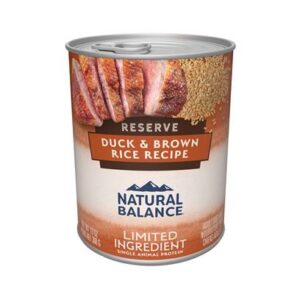 Natural Balance Limited Ingredient Reserve Duck & Brown Rice Recipe Wet Dog Food 13-oz, case of 12