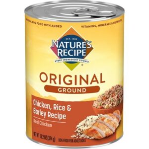 Nature's Recipe Easy to Digest Chicken Rice Barley Homestyle Ground Canned Dog Food 13.2-oz, case of 12