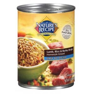 Nature's Recipe Easy to Digest Lamb Rice and Barley Homestyle Ground Canned Dog Food 13.2-oz, case of 12