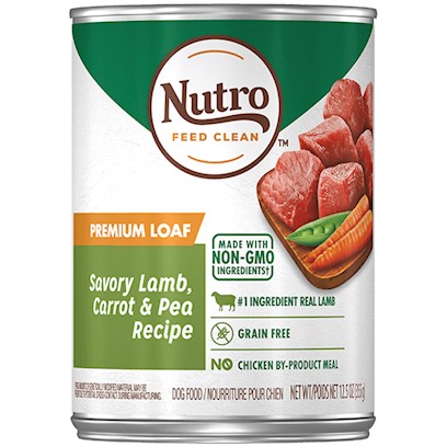 Nutro Adult Kitchen Classics Grass Fed Lamb & Brown Rice Dinner Premium Loaf Canned Dog Food 12.5-oz, case of 12