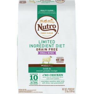 Nutro Limited Ingredient Diet Grain Free Small Bites Adult Lamb and Sweet Potato Dry Dog Food 22-lb