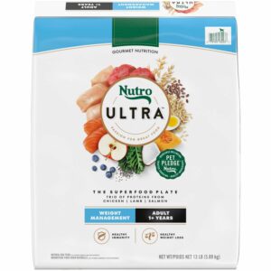 Nutro Nutro Ultra Adult Weight Management Dry Dog Food - The Superfood Plate With Chicken, Lamb & Salmon Protein Trio | 13 lb