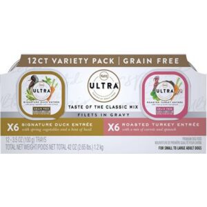 Nutro Ultra Grain Free Taste of the Classic Mix Filets in Gravy Wet Dog Food Variety Pack 3.5-oz, case of 24