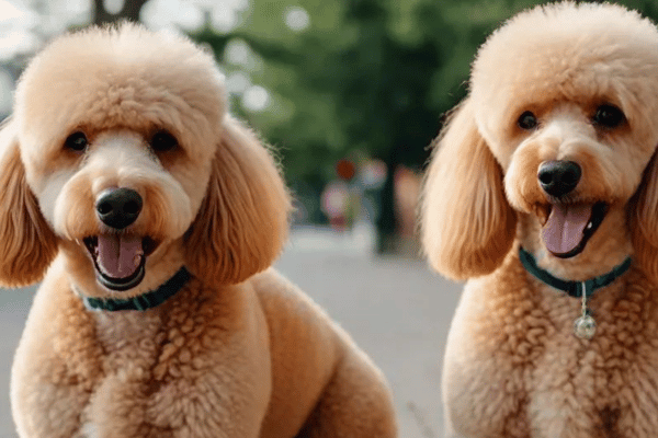 poodles looking into camera 