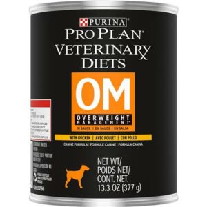 Purina Pro Plan Veterinary Diets OM Overweight Management Canine Formula Wet Dog Food (12) 13.3 oz. Cans