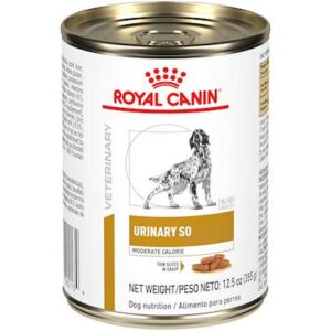 Royal Canin Veterinary Diet Canine Urinary So Moderate Calorie Morsels In Gravy Canned Dog Food 24/12.5 oz. Cans
