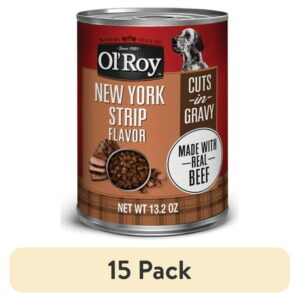 (15 pack) Ol Roy New York Strip Flavor Cuts in Gravy Wet Dog Food 13.2 oz Can
